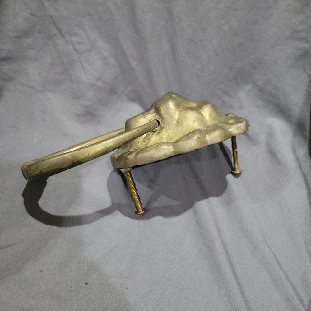 Vintage Heavy Solid Brass LION'S HEAD DOOR KNOCKER Antique Patina hardware
